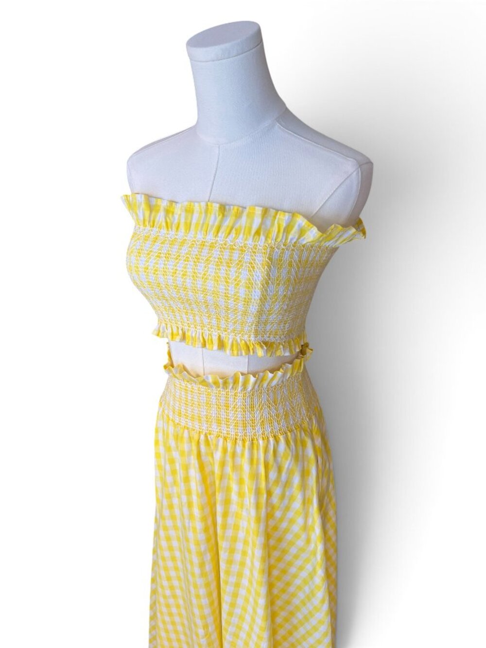 Goodnight Macaroon Yellow Gingham Two Piece Set | Size Small